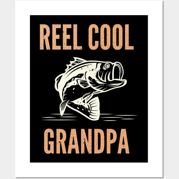 Reel Cool Grandpa Bass Fish Wall Art by HCMGift